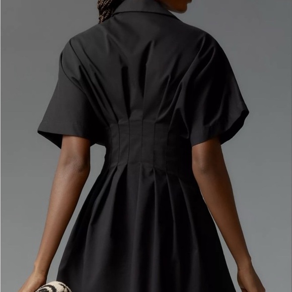 Exquise Anthropologie Black Button-Up Mini Tobie Shirt Dress XS - Picture 2 of 9